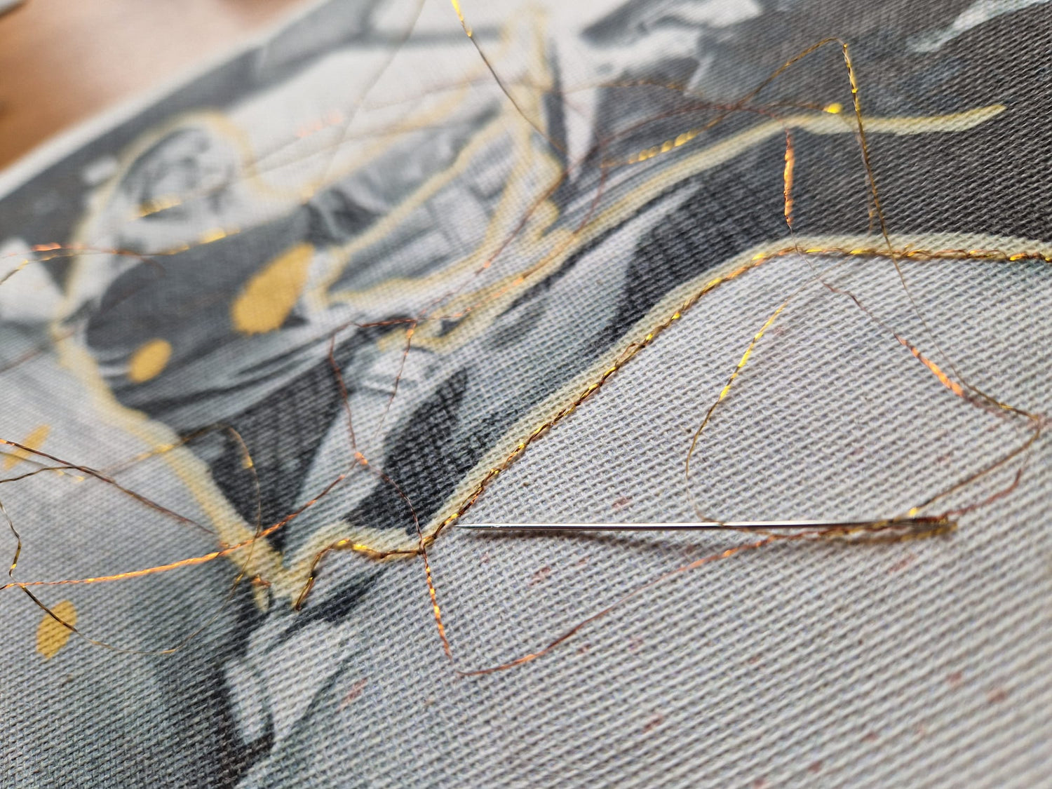 Art Print - A4 canvas, met o.a. gouddraad