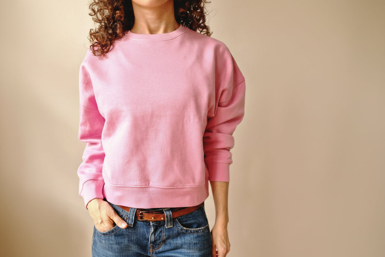 Cropped Sweater - Bubble Pink