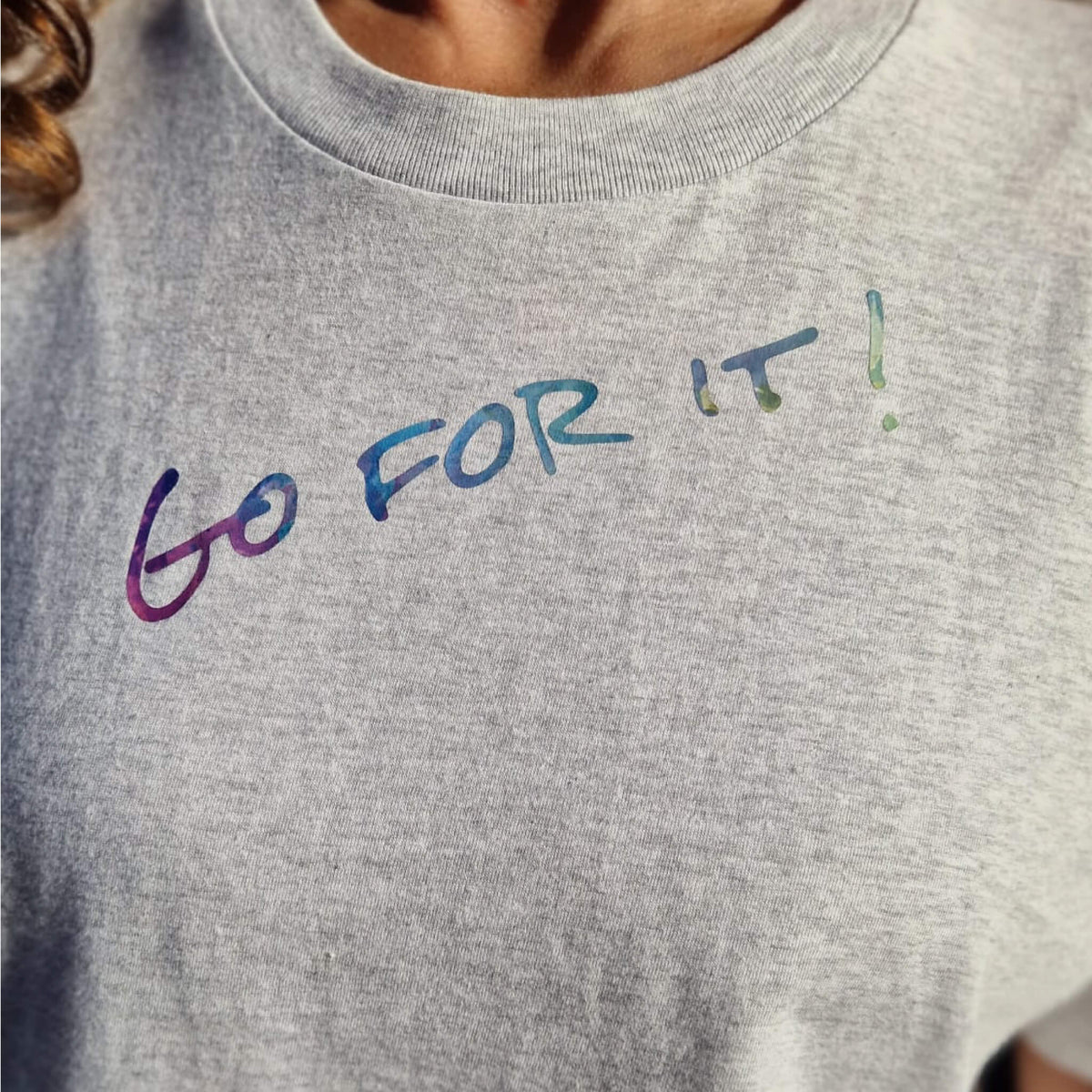 t-shirt Grijs - Go for it!